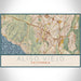 Aliso Viejo California Map Print Landscape Orientation in Woodblock Style With Shaded Background