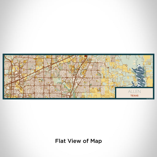 Flat View of Map Custom Allen Texas Map Enamel Mug in Woodblock
