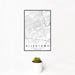 12x18 Allentown Pennsylvania Map Print Portrait Orientation in Classic Style With Small Cactus Plant in White Planter