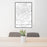 24x36 Allentown Pennsylvania Map Print Portrait Orientation in Classic Style Behind 2 Chairs Table and Potted Plant
