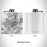 Rendered View of Allentown Pennsylvania Map Engraving on 6oz Stainless Steel Flask in White