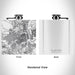 Rendered View of Allentown Pennsylvania Map Engraving on 6oz Stainless Steel Flask in White