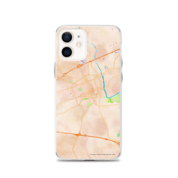 Custom Allentown Pennsylvania Map iPhone 12 Phone Case in Watercolor