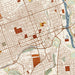Allentown Pennsylvania Map Print in Woodblock Style Zoomed In Close Up Showing Details