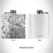 Rendered View of Alliance Texas Map Engraving on 6oz Stainless Steel Flask in White