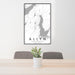 24x36 Allyn Washington Map Print Portrait Orientation in Classic Style Behind 2 Chairs Table and Potted Plant