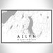 Allyn Washington Map Print Landscape Orientation in Classic Style With Shaded Background