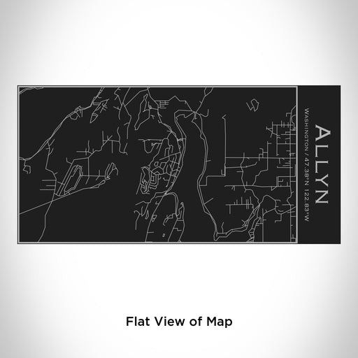 Rendered View of Allyn Washington Map Engraving on 17oz Stainless Steel Insulated Cola Bottle in Black