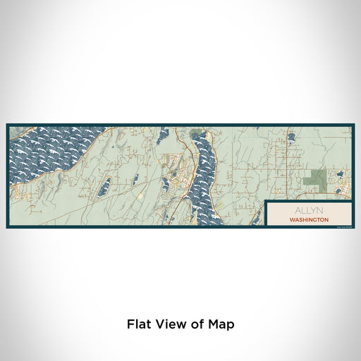 Flat View of Map Custom Allyn Washington Map Enamel Mug in Woodblock