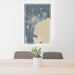 24x36 Alpena Michigan Map Print Portrait Orientation in Afternoon Style Behind 2 Chairs Table and Potted Plant
