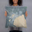 Person holding 18x18 Custom Alpena Michigan Map Throw Pillow in Afternoon