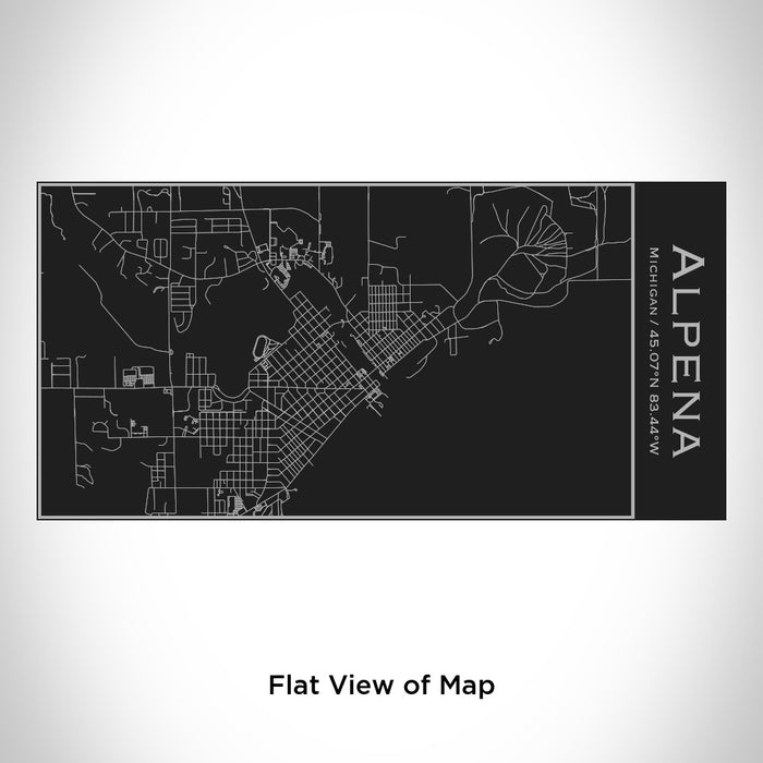 Rendered View of Alpena Michigan Map Engraving on 17oz Stainless Steel Insulated Cola Bottle in Black
