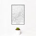 12x18 Alpharetta Georgia Map Print Portrait Orientation in Classic Style With Small Cactus Plant in White Planter