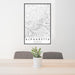 24x36 Alpharetta Georgia Map Print Portrait Orientation in Classic Style Behind 2 Chairs Table and Potted Plant