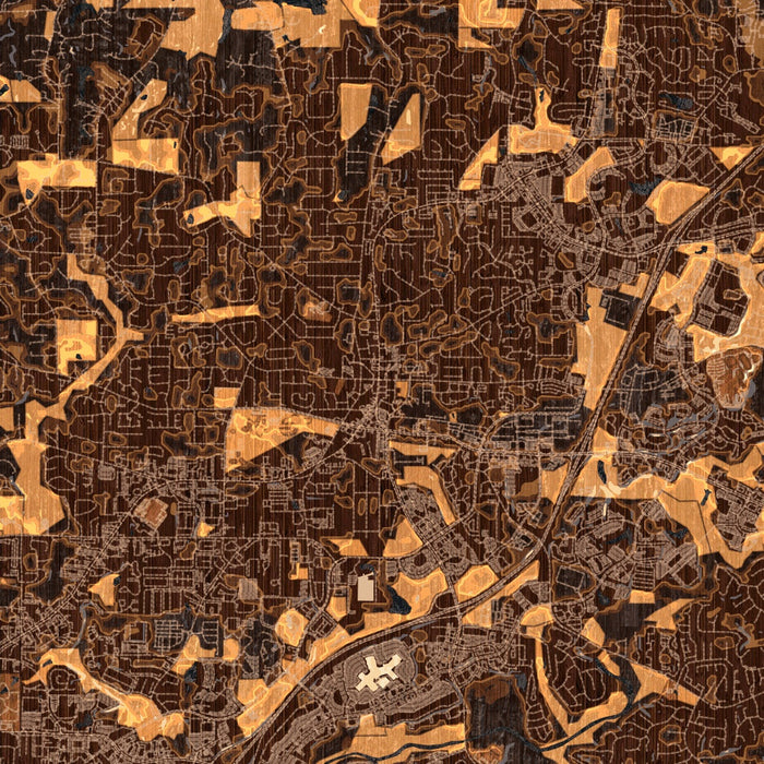 Alpharetta Georgia Map Print in Ember Style Zoomed In Close Up Showing Details
