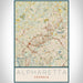 Alpharetta Georgia Map Print Portrait Orientation in Woodblock Style With Shaded Background