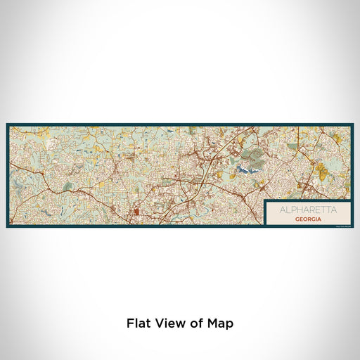 Flat View of Map Custom Alpharetta Georgia Map Enamel Mug in Woodblock