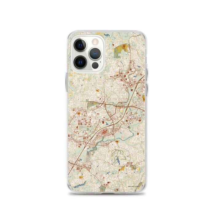 Custom Alpharetta Georgia Map iPhone 12 Pro Phone Case in Woodblock