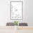 24x36 Alpine Texas Map Print Portrait Orientation in Classic Style Behind 2 Chairs Table and Potted Plant