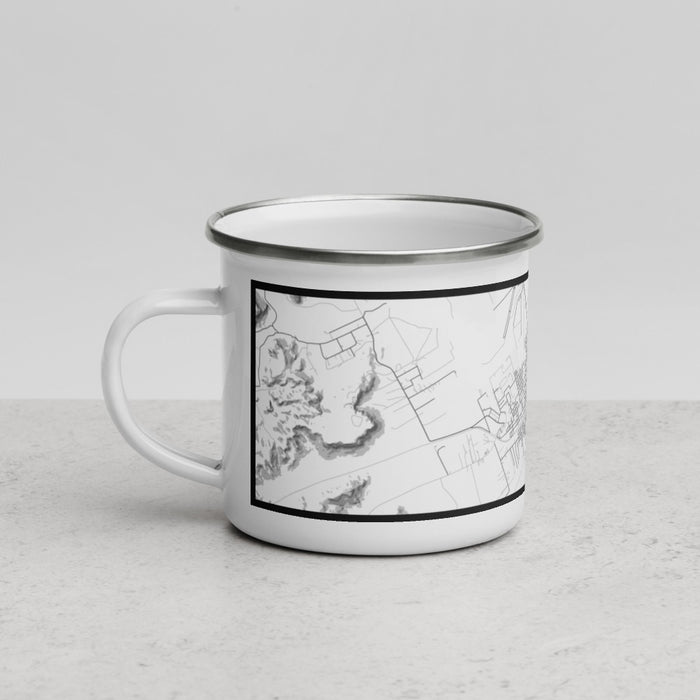 Left View Custom Alpine Texas Map Enamel Mug in Classic