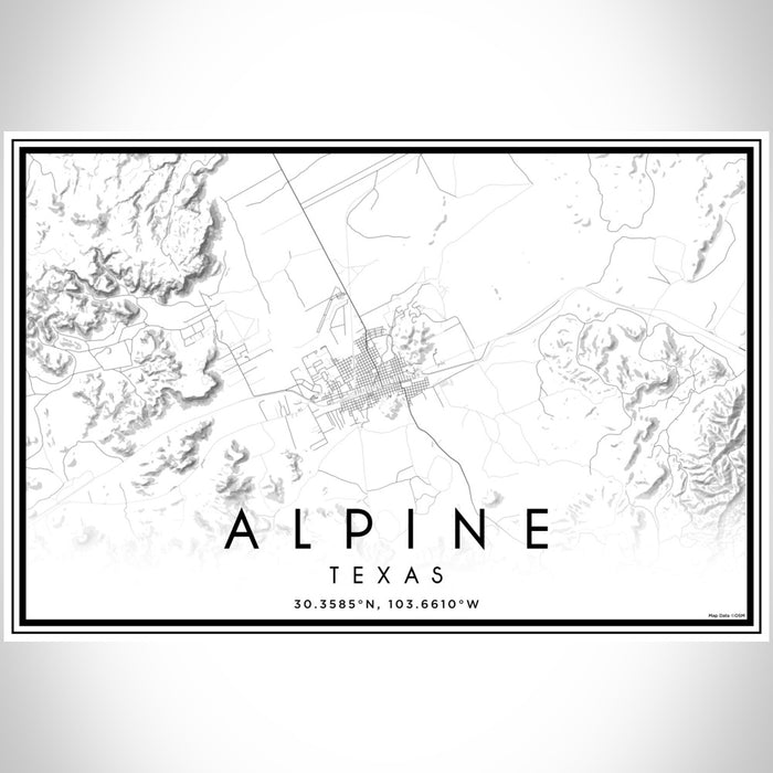 Alpine - Texas Map Print in Classic — JACE Maps