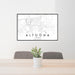 24x36 Altoona Iowa Map Print Lanscape Orientation in Classic Style Behind 2 Chairs Table and Potted Plant