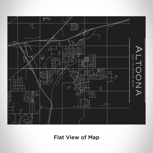 Rendered View of Altoona Iowa Map Engraving on 20oz Stainless Steel Insulated Bottle with Bamboo Top in Black