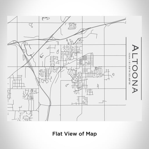 Rendered View of Altoona Iowa Map Engraving on 20oz Stainless Steel Insulated Bottle with Bamboo Top in White