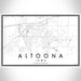 Altoona Iowa Map Print Landscape Orientation in Classic Style With Shaded Background