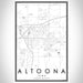 Altoona Iowa Map Print Portrait Orientation in Classic Style With Shaded Background