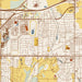Altoona Iowa Map Print in Woodblock Style Zoomed In Close Up Showing Details