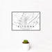 12x18 Altoona Pennsylvania Map Print Landscape Orientation in Classic Style With Small Cactus Plant in White Planter