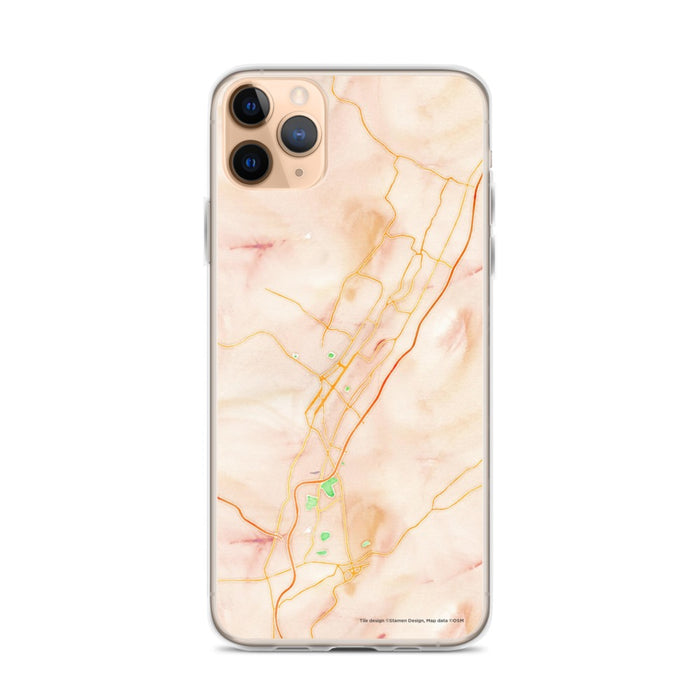 Custom iPhone 11 Pro Max Altoona Pennsylvania Map Phone Case in Watercolor