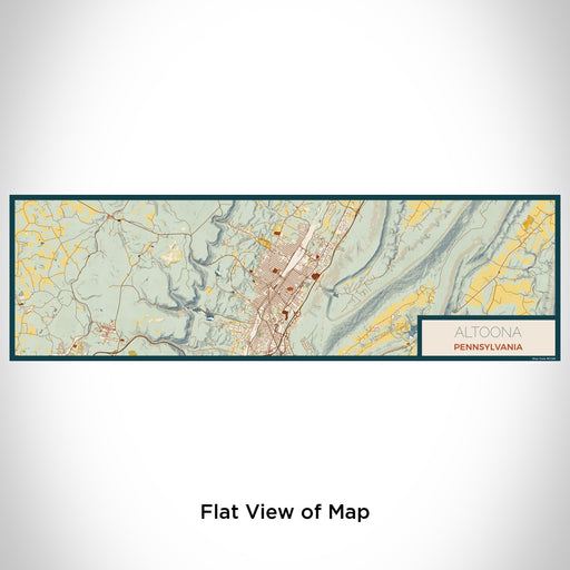 Flat View of Map Custom Altoona Pennsylvania Map Enamel Mug in Woodblock