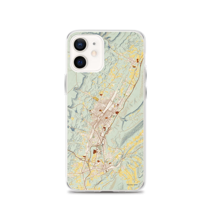Custom iPhone 12 Altoona Pennsylvania Map Phone Case in Woodblock