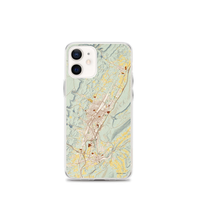 Custom iPhone 12 mini Altoona Pennsylvania Map Phone Case in Woodblock