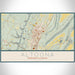 Altoona Pennsylvania Map Print Landscape Orientation in Woodblock Style With Shaded Background