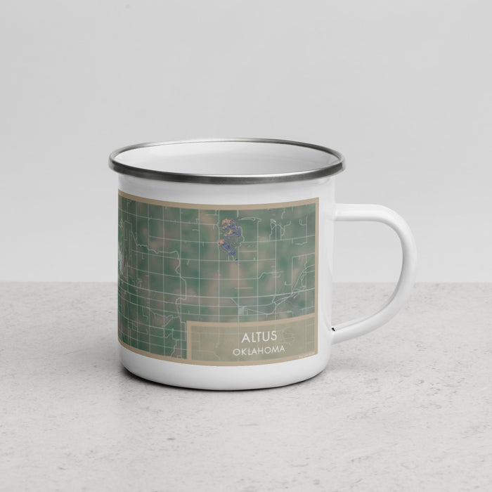 Right View Custom Altus Oklahoma Map Enamel Mug in Afternoon