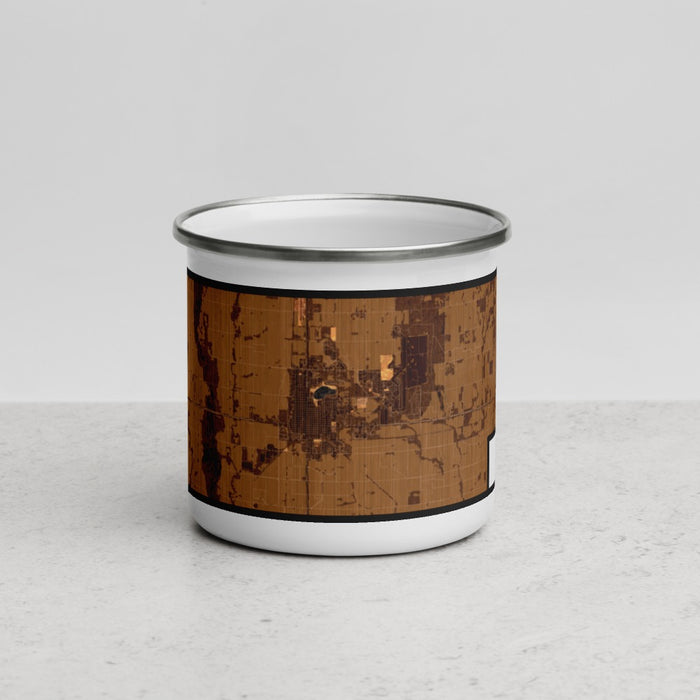Front View Custom Altus Oklahoma Map Enamel Mug in Ember