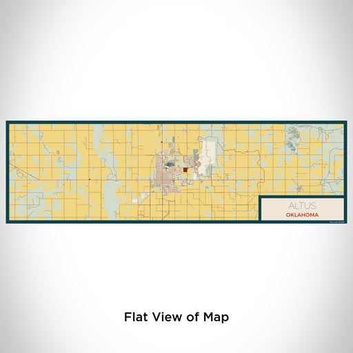 Flat View of Map Custom Altus Oklahoma Map Enamel Mug in Woodblock