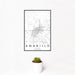 12x18 Amarillo Texas Map Print Portrait Orientation in Classic Style With Small Cactus Plant in White Planter
