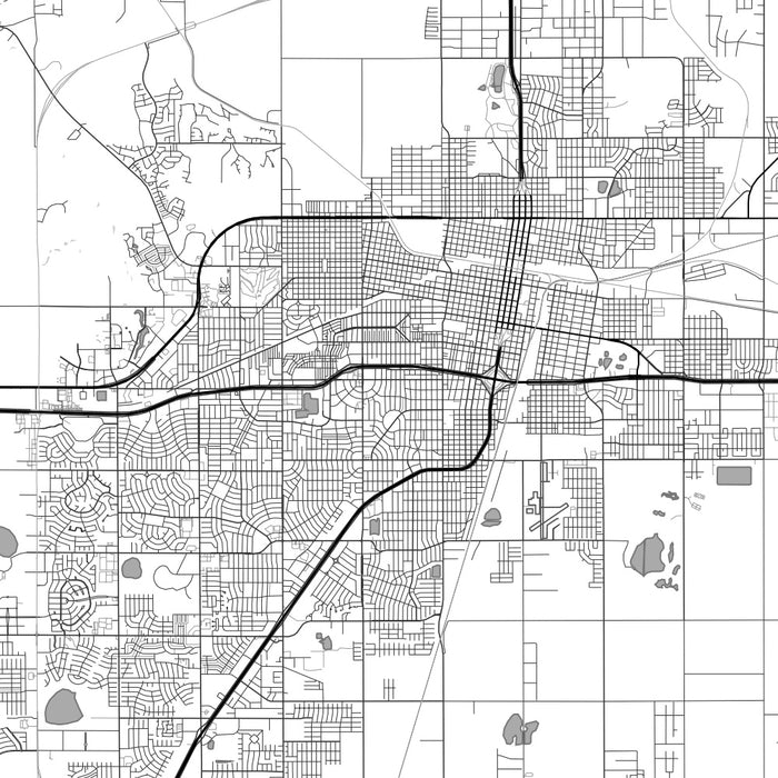 Amarillo Texas Map Print in Classic Style Zoomed In Close Up Showing Details