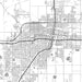 Amarillo Texas Map Print in Classic Style Zoomed In Close Up Showing Details