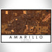 Amarillo Texas Map Print Landscape Orientation in Ember Style With Shaded Background