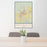 24x36 Amarillo Texas Map Print Portrait Orientation in Woodblock Style Behind 2 Chairs Table and Potted Plant