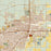 Amarillo Texas Map Print in Woodblock Style Zoomed In Close Up Showing Details