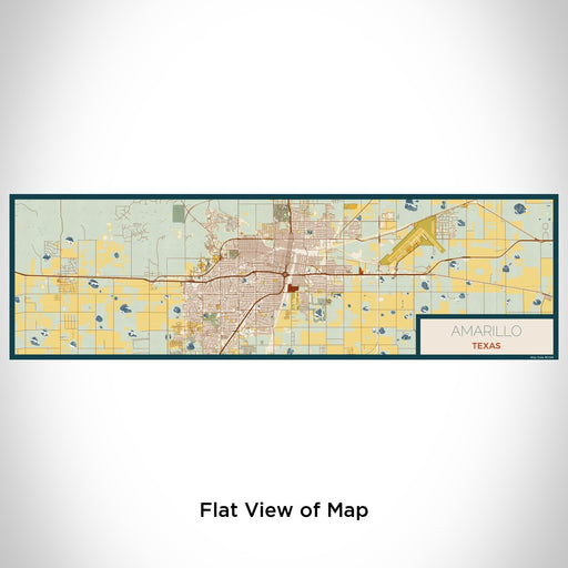Flat View of Map Custom Amarillo Texas Map Enamel Mug in Woodblock