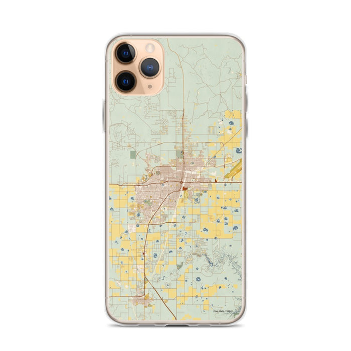 Custom Amarillo Texas Map Phone Case in Woodblock