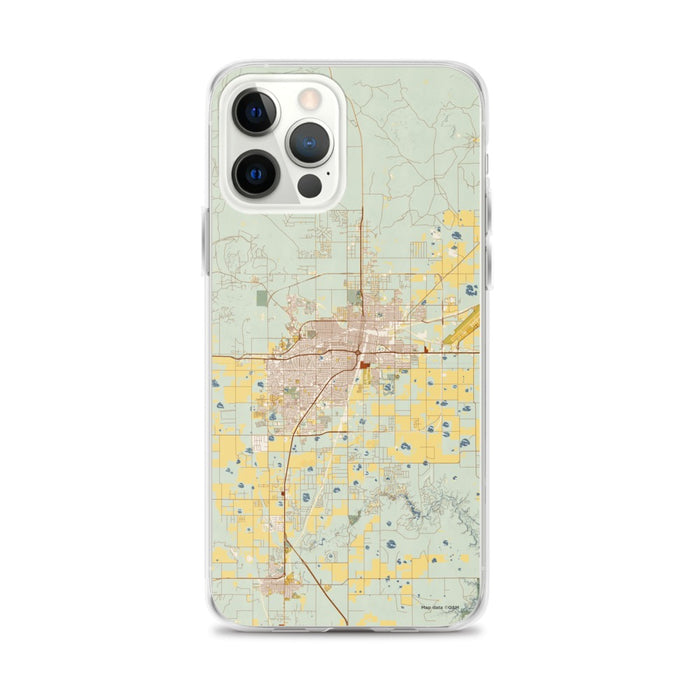Custom Amarillo Texas Map iPhone 12 Pro Max Phone Case in Woodblock