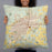 Person holding 22x22 Custom Amarillo Texas Map Throw Pillow in Woodblock